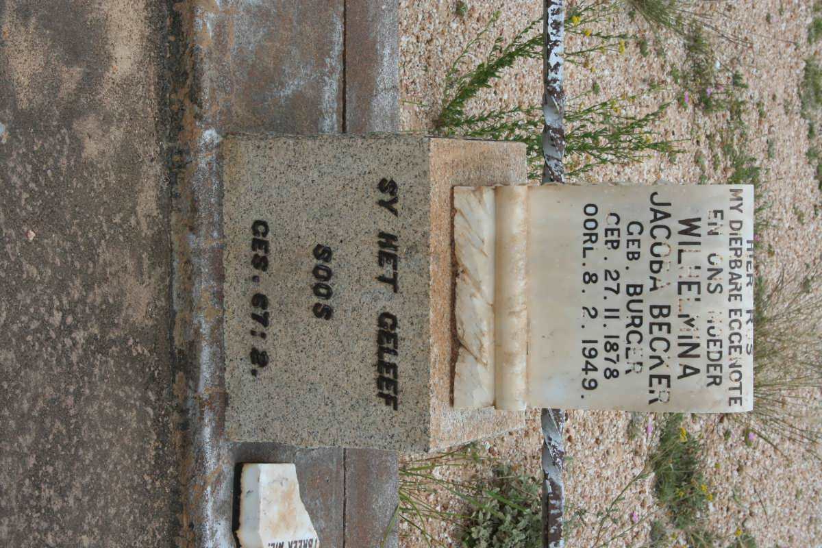 BECKER Wilhelmina Jacoba nee BURGER 1878-1949