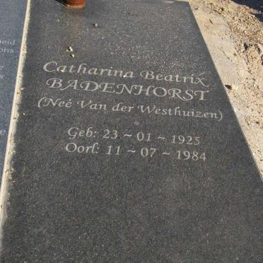 BADENHORST Catharina Beatrix nee VAN DER WESTHUIZEN 1925-1984