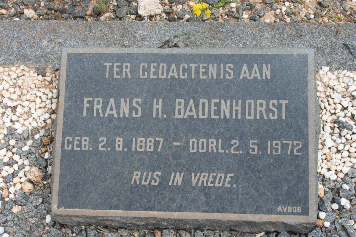 BADENHORST Frans H. 1887-1972