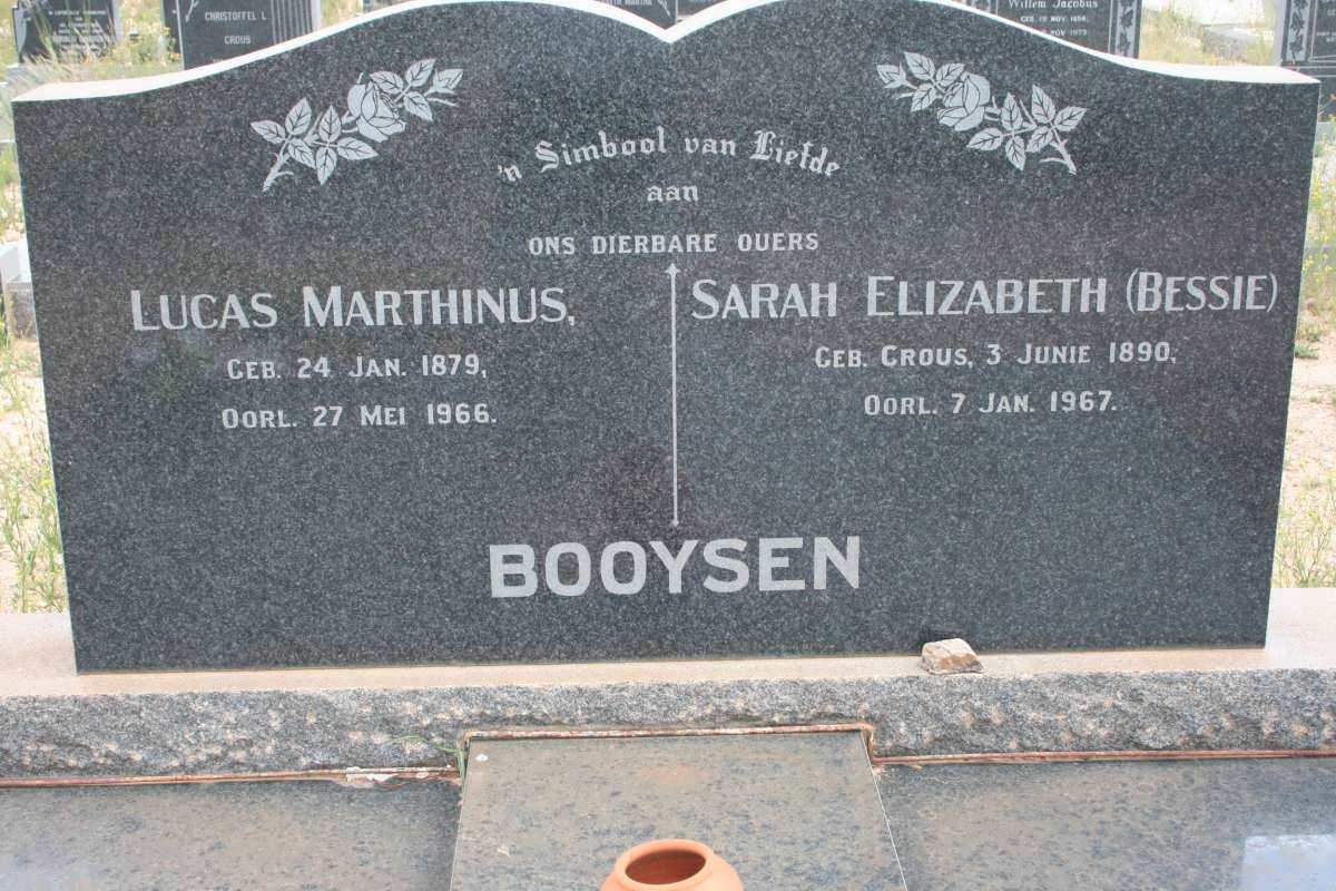 BOOYSEN Lucas Marthinus 1879-1966 &amp; Sarah Elizabeth CROUS 1890-1967