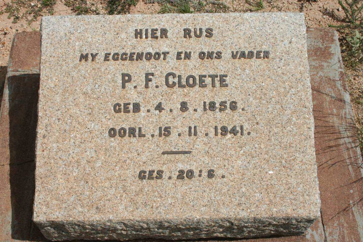 CLOETE P.F. 1856-1941