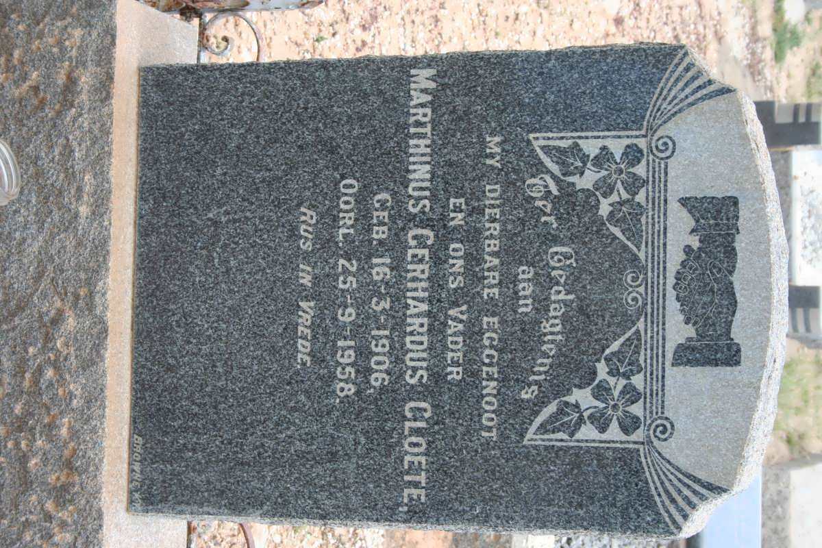 CLOETE Marthinus Gerhardus 1906-1958