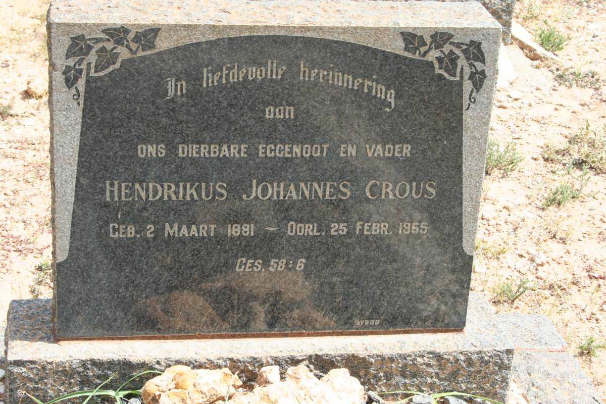 CROUS Hendrikus Johannes 1881-1955