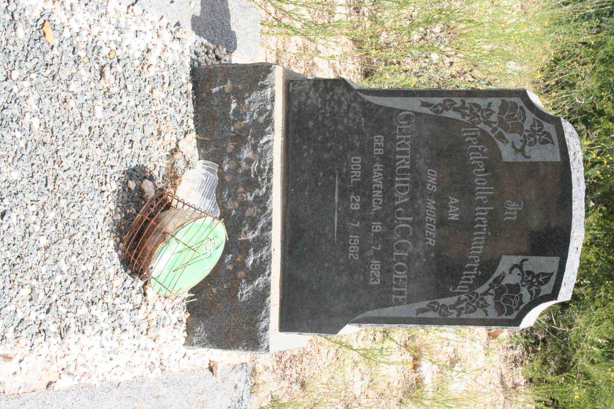 CLOETE Gertruida J.C. nee HAVENGA 1923-1962