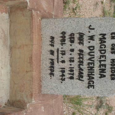 DUVENHAGE Magdalena J.W. nee BEESLAAR 1876-1943