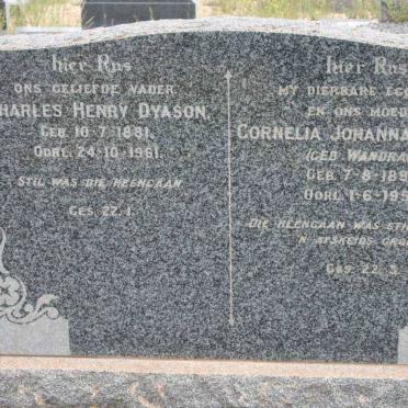 DYASON Charles Henry 1881-1961 &amp; Cornelia Johanna WANDRAG 1892-1956