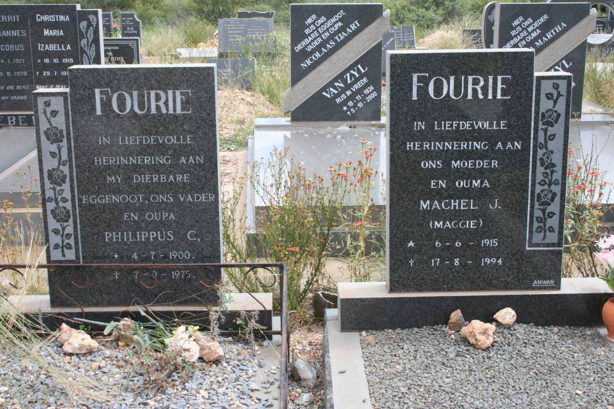 FOURIE Philippus C. 1900-1975 &amp; Machel J. 1915-1994