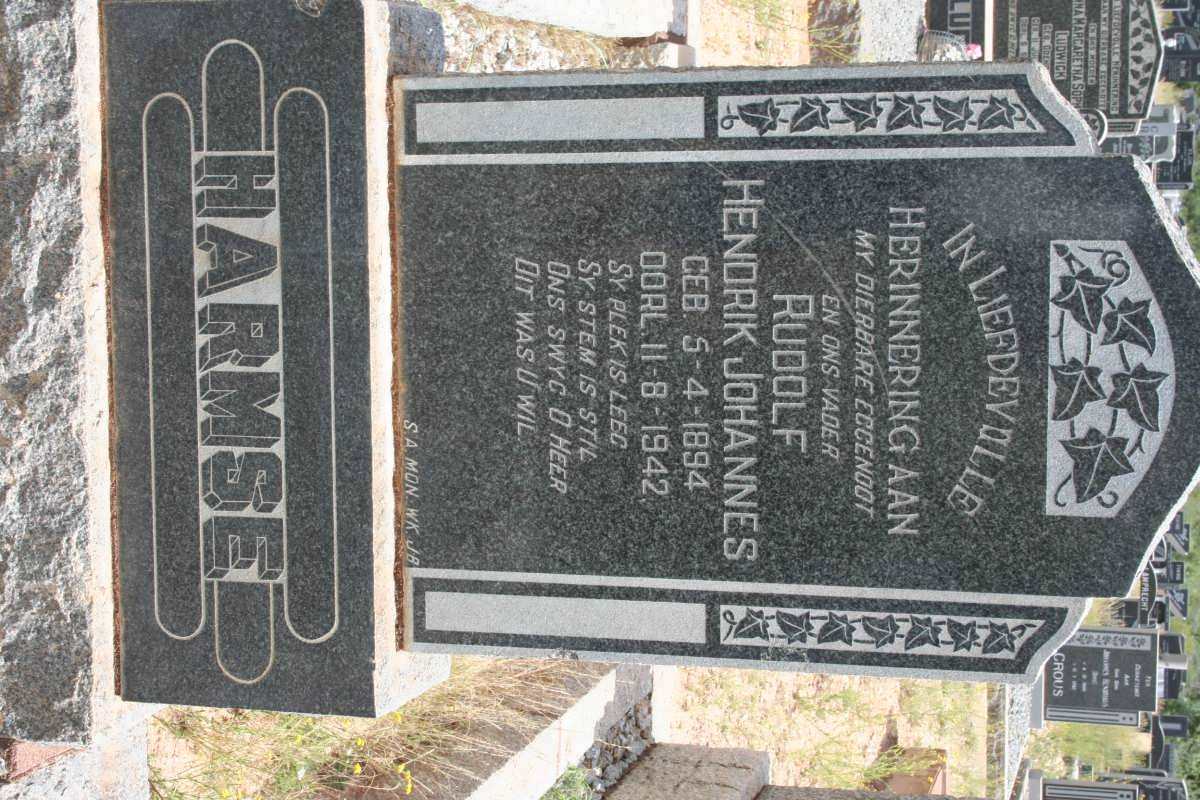 HARMSE Rudolf Hendrik Johannes 1894-1942