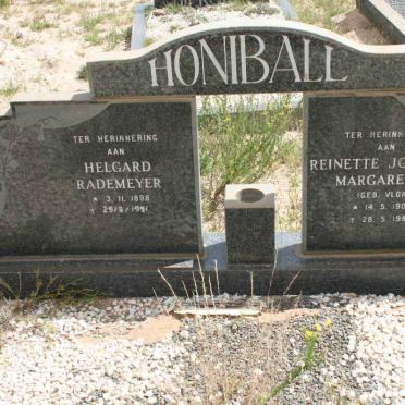 HONIBALL Helgard Rademeyer 1898-1991 &amp; Reinette Johanna Margaretha VLOK 1905-1989
