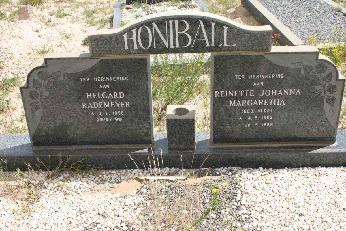 HONIBALL Helgard Rademeyer 1898-1991 &amp; Reinette Johanna Margaretha VLOK 1905-1989