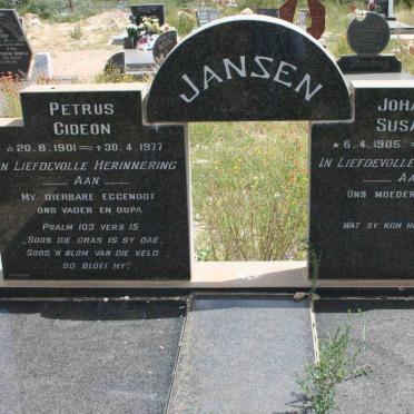 JANSEN Petrus Gideon 1901-1977 &amp; Johanna Susanna 1905-1991