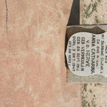 MERWE Anna Catharina, v.d. nee VERMEULEN 1913-1947