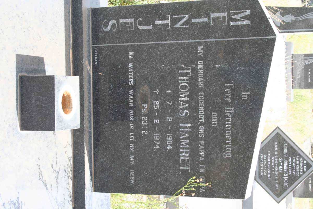 MEINTJES Thomas Hamret 1904-1974