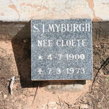 MYBURGH S.J. nee CLOETE 1900-1973