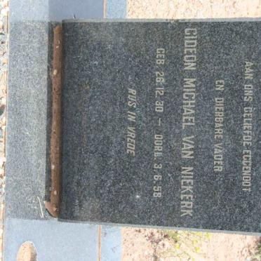 NIEKERK Gideon Michael, van 1930-1958