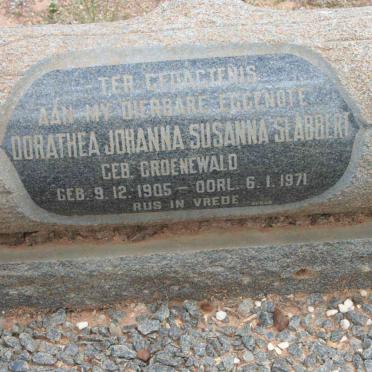 SLABBERT Dorathea Johannes Susanna nee GROENEWALD 1905-1971