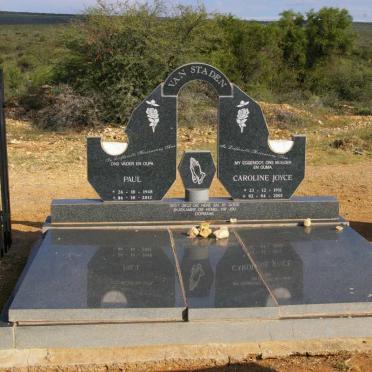 STADEN Paul, van 1948-2012 &amp; Carolyn Joyce 1954-2001