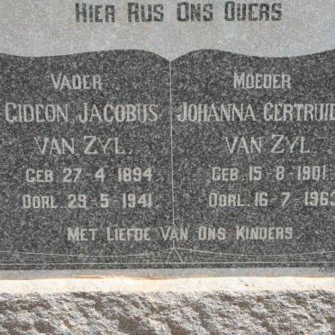 ZYL Gideon Jacobus, van 1894-1941 &amp; Johanna Gertruida 1901-1963