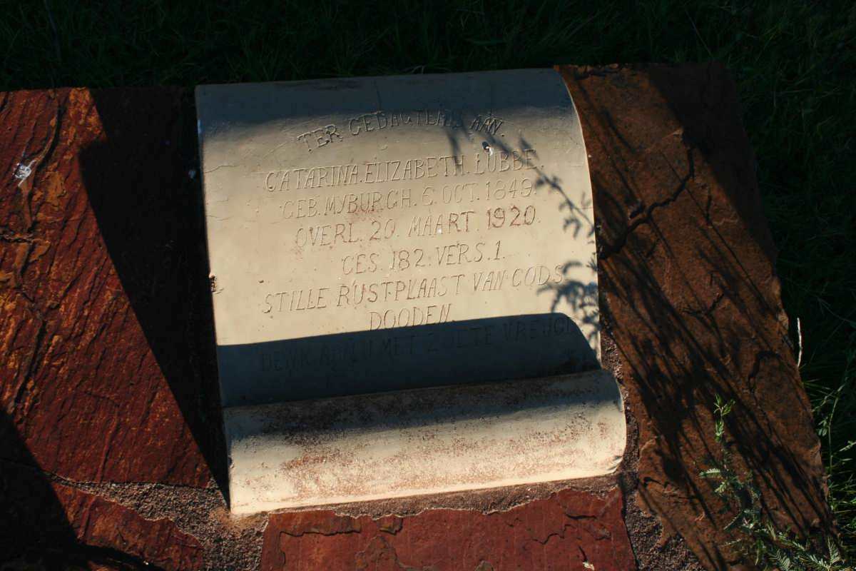 LUBBE Catarina Elizabeth nee MYBURGH 1849-1920