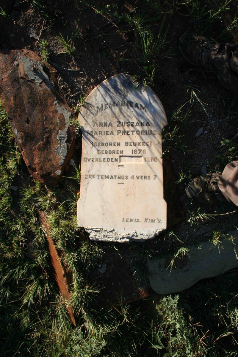 PRETORIUS Anna Zuszana Mariea nee BEUKES 1876-1910