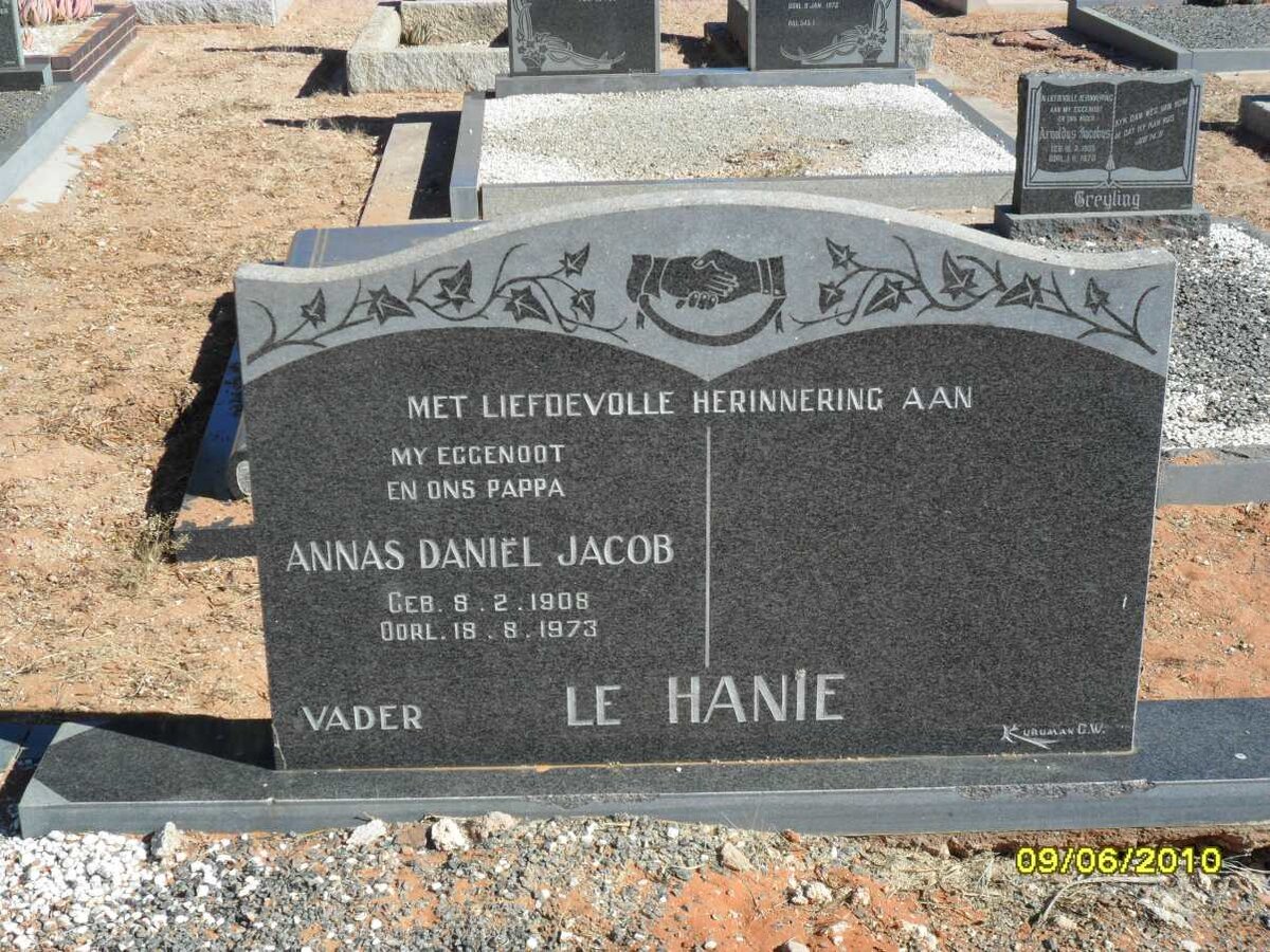 HANIE Annas Daniel Jacob, le 1908-1973