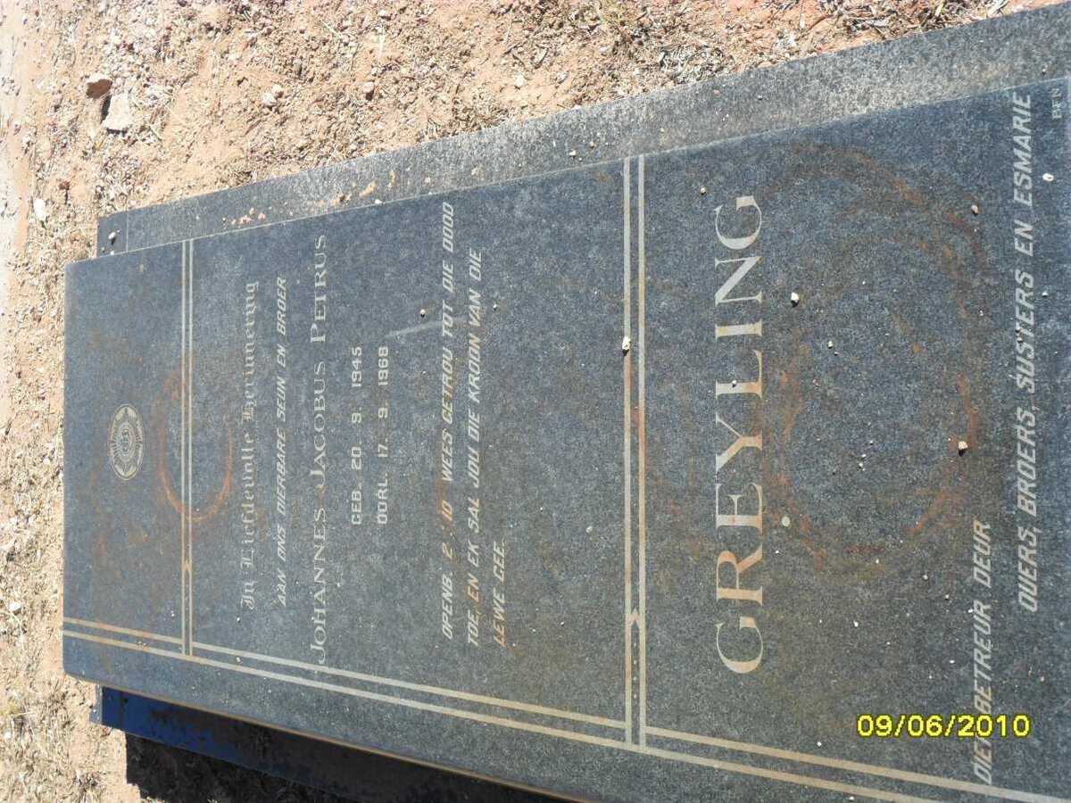 GREYLING Johannes Jacobus Petrus 1945-1968