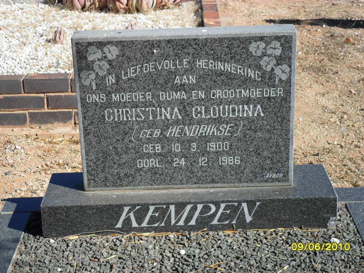 KEMPEN Christina Gloudina nee HENDRIKSE  1900-1986