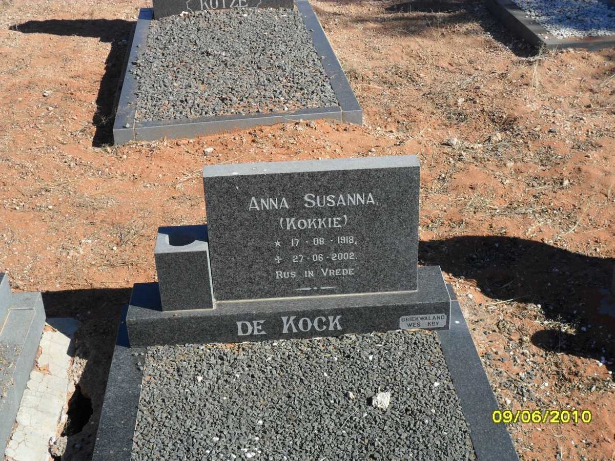 KOCK Anna Susanna, de 1918-2002