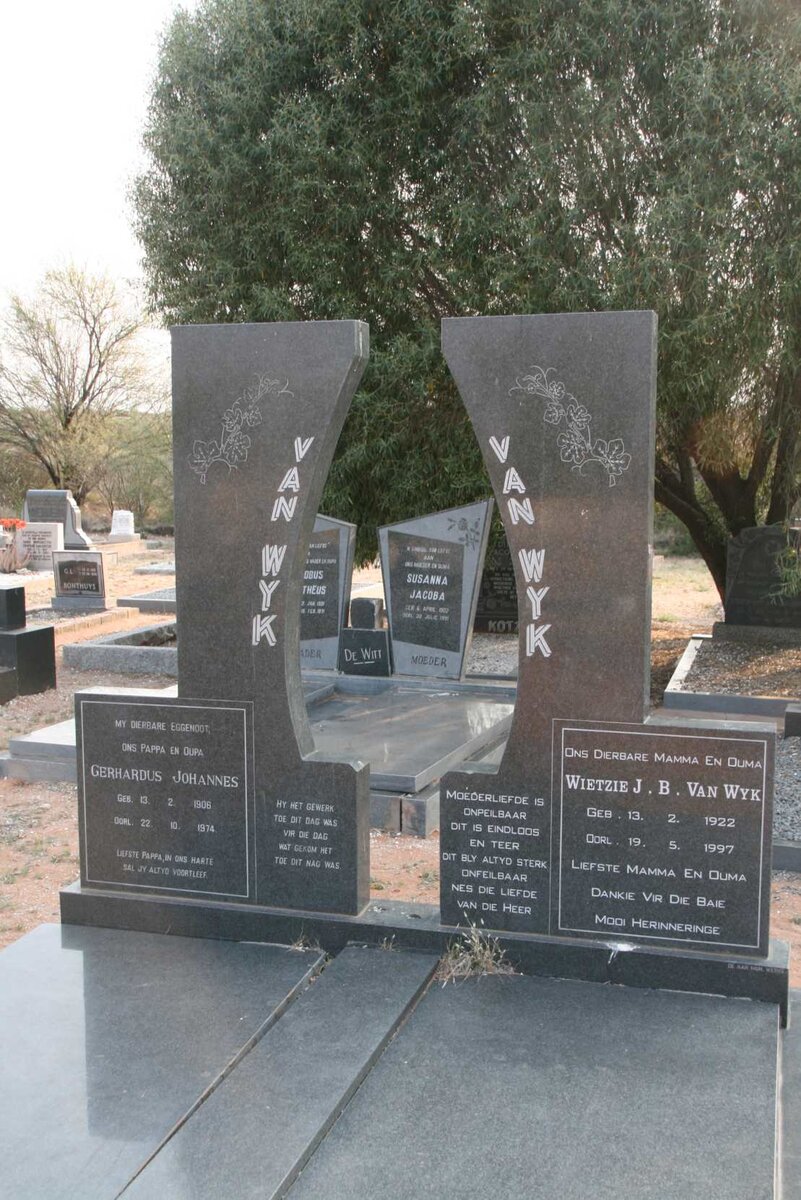 WYK Gerhardus Johannes, van 1906-1974 &amp; Wietzie J.B. 1922-1997