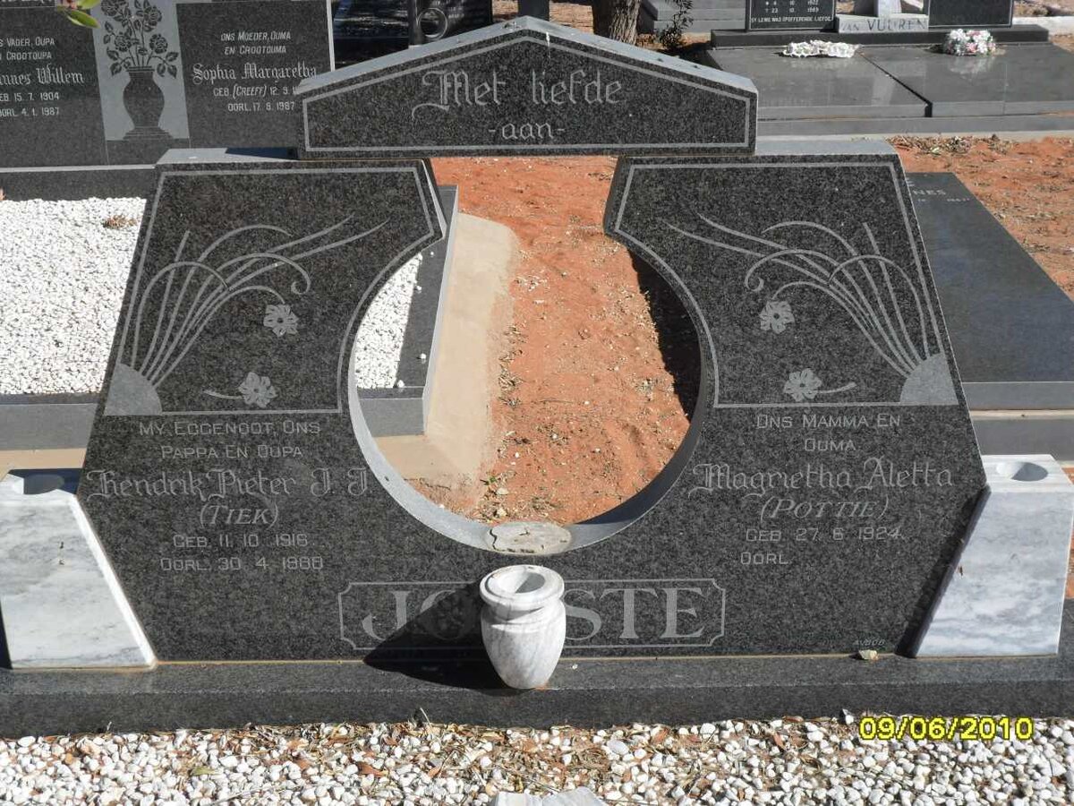 JOOSTE Hendrik Pieter J.J. 1916-1988 &amp; Margaretha Aletta 1924-