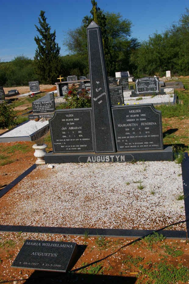 AUGUSTYN Jan Abraham 1885-1974 &amp; Margaretha Hendrina 1892-1972 :: AUGUSTYN Maria Wilhelmina 1927-1999