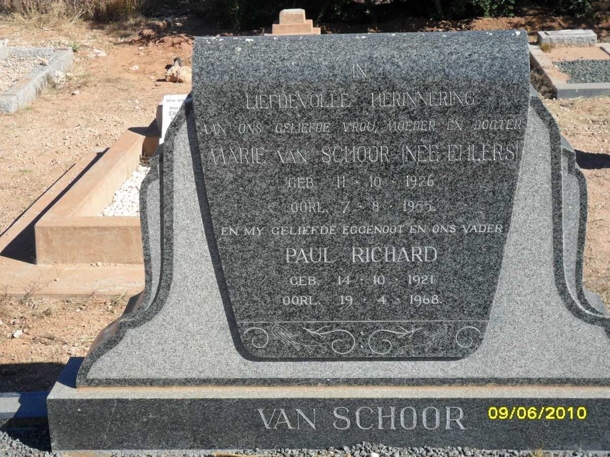 SCHOOR Paul Richard, van 1921-1968 &amp; Marie EHLERS 1926-1955