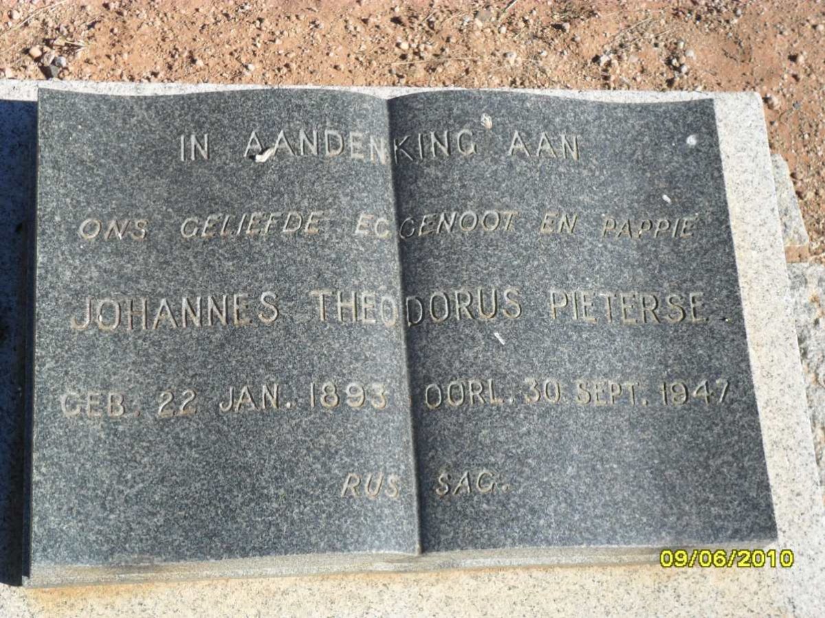 PIETERSE Johannes Theodorus 1893-1947