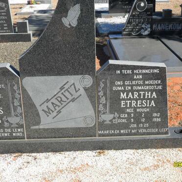 MARITZ Martha Etresia nee HOUGH 1912-1996