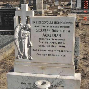 ACKERMAN Susarah Dorothea nee VAN RENSBURG 1904-1960