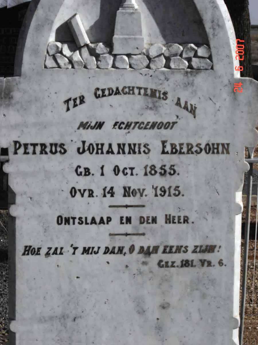 EBERSOHN Petrus Johannis 1855-1915