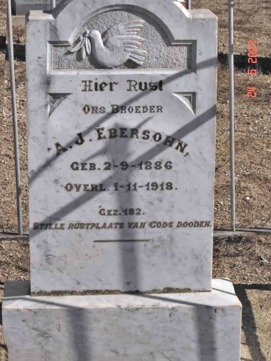 EBERSOHN A.J. 1886-1918