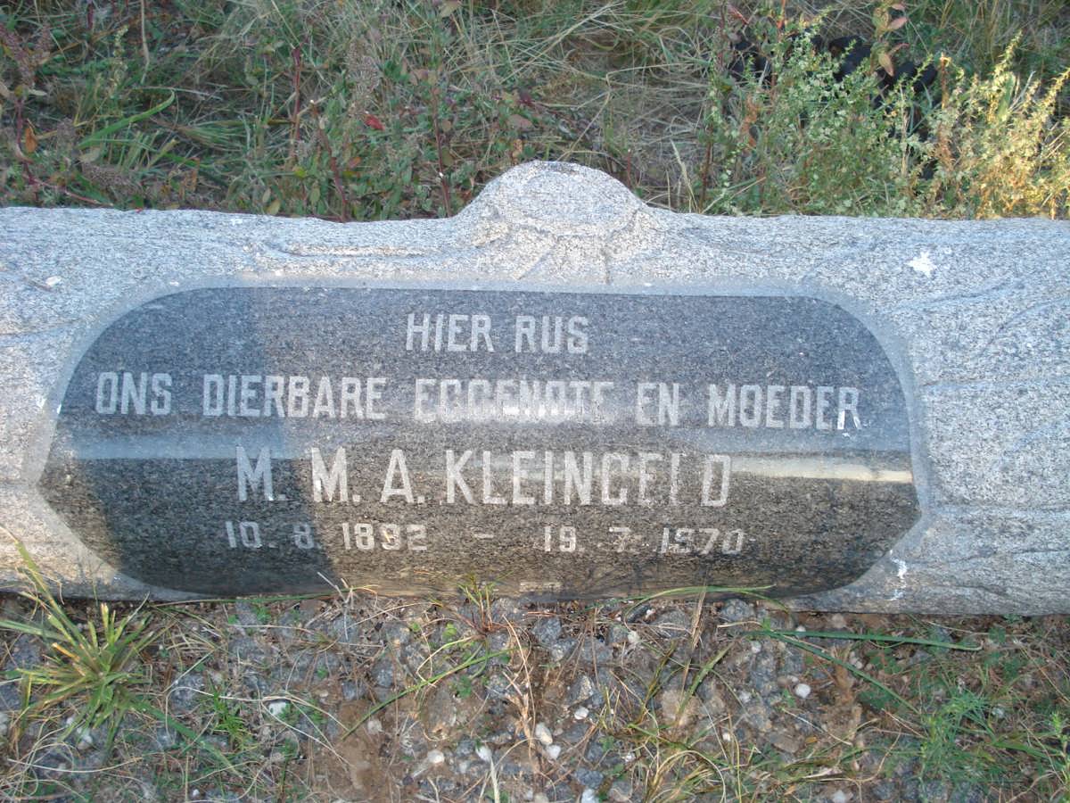 KLEINGELD M.M.A. 1892-1970