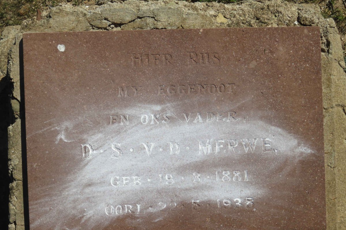 MERWE D.S., v.d. 1881-1938