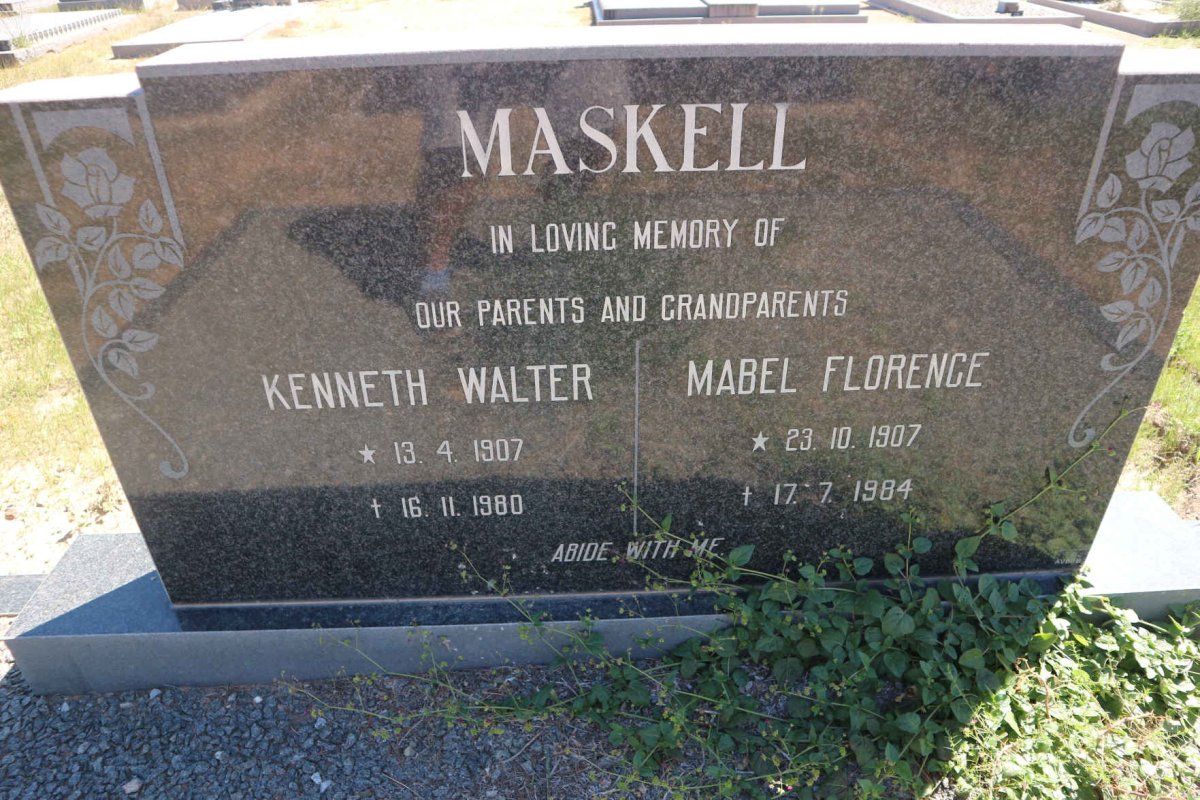 MASKELL Kenneth Walter 1907-1980 &amp; Mabel Florence 1907-1984