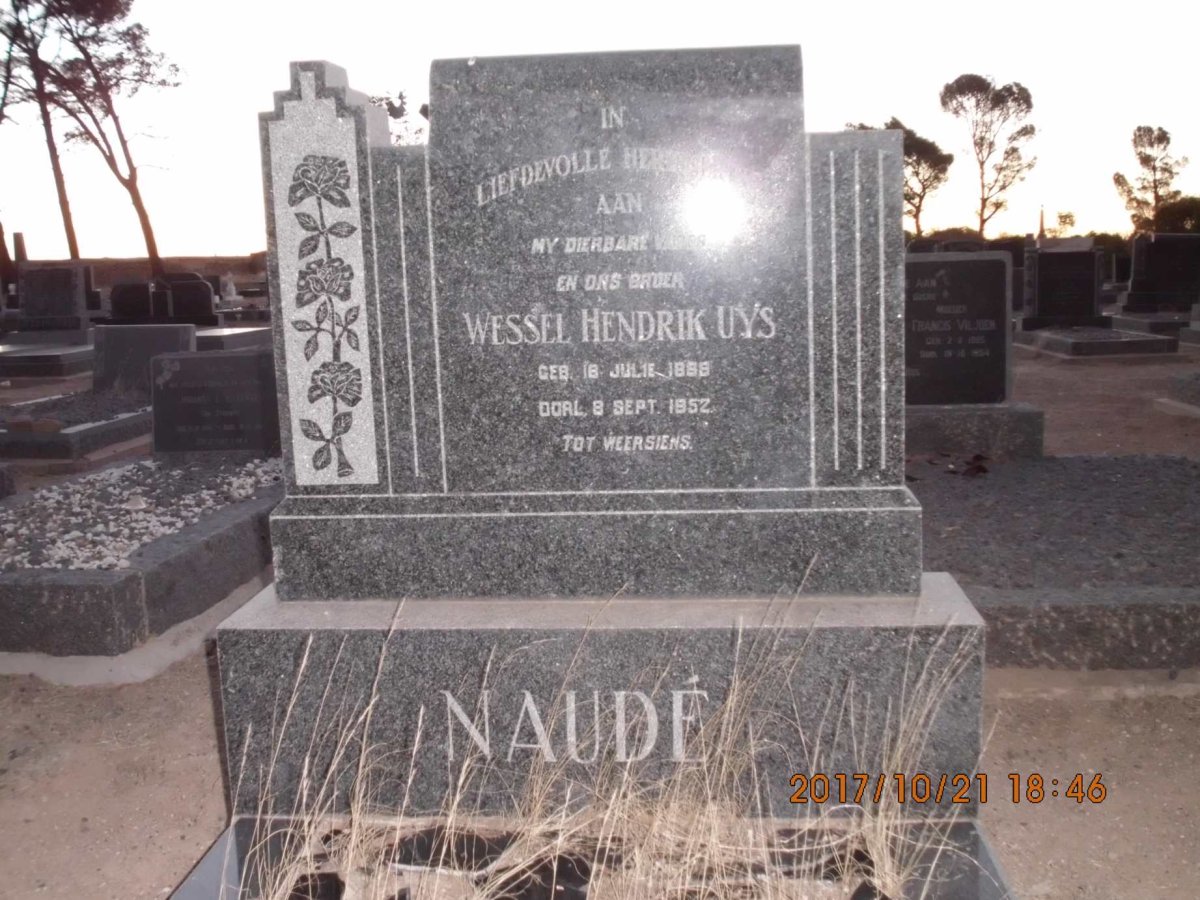 NAUDE Wessel Hendrik Uys 18??-1952