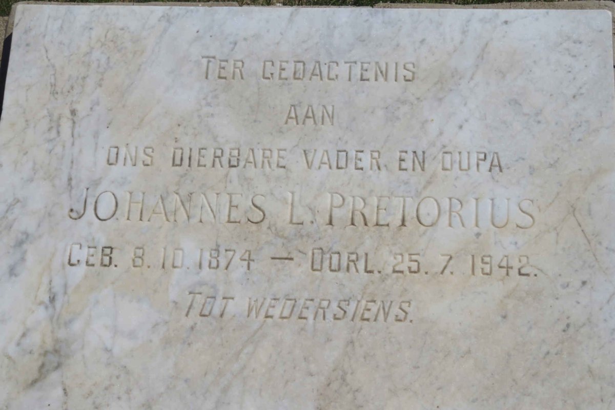 PRETORIUS Johannes L. 1874-1942