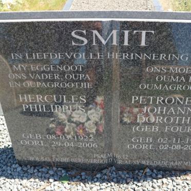 SMIT Hercules Philippus 1922-2006 &amp; Petronella Johanna Dorothea FOURIE 1926-2017