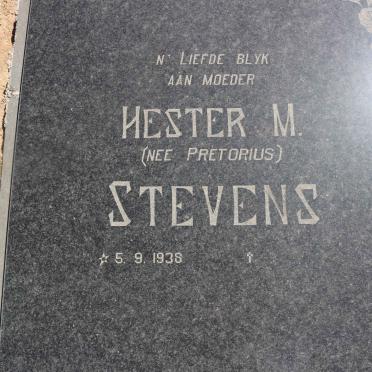 STEVENS M. de Klerk 1922-1982 &amp; Hester M. PRETORIUS 1938- 