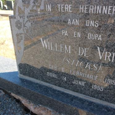 STYGER Willem de Vries 1915-1995 &amp; Susanna Johanna 1921-1991 