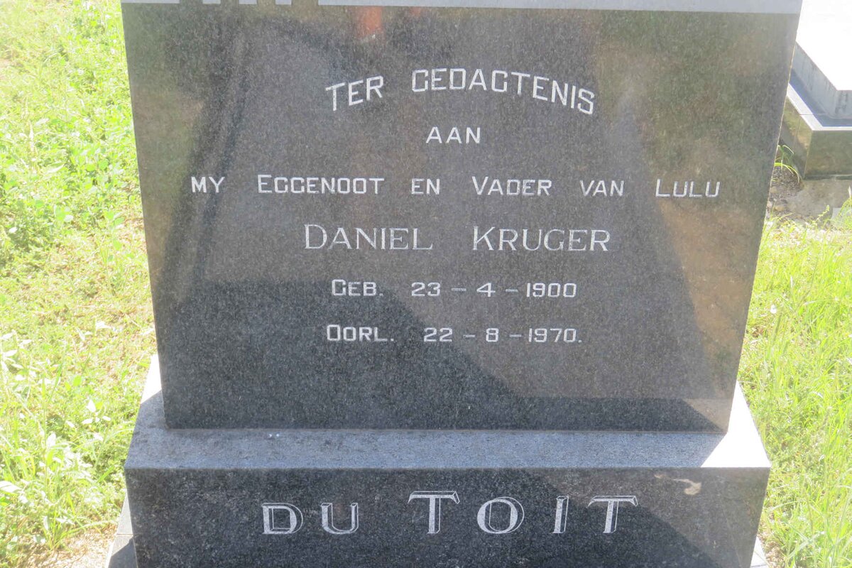 TOIT Daniel Kruger, du 1900-1970