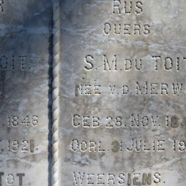 TOIT D.J., du 1846-1921 &amp; S.M. v.d. MERWE 1846-1931
