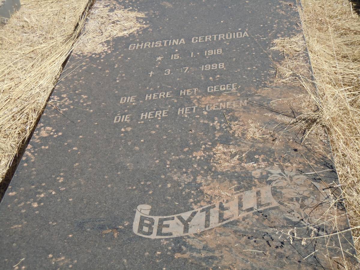 BEYTELL Christina Gertruida 1918-1998