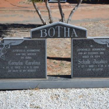 BOTHA Schalk Jacobus 1900-1995 &amp; Cornelia Carolina 1903-1996