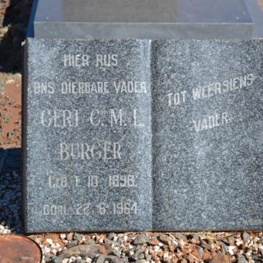 BURGER Gert C.M.L. 1896-1964